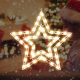 14" Lighted Star Christmas Window Silhouette Decoration with 50 Clear Lights