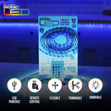 Bell + Howell USB Powered Color-Changing LED Tape Light – 12 ft Waterproof RGB Strip Light