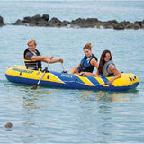 Intex Challenger 3 Inflatable Boat Set with Motor Mount Kit, Oars & High-Output Pump