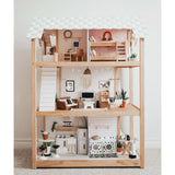 KidKraft So Chic Wooden Dollhouse – 3 Levels, 10 Rooms, Wheeled Base & 46 Accessories