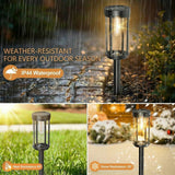 ExcMark 10 Pack Solar Pathway Lights – Waterproof Warm White LED Landscape Lights