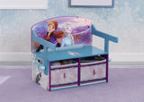 Disney Frozen 2-in-1 Kids’ Activity Bench & Desk – 2 Storage Bins, Blue/Purple, GREENGUARD Gold Certified