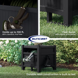 Suncast 100 ft. Hose Hideaway Garden Hose Reel Storage – Durable Resin Hose Organizer