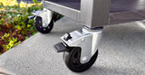 Permasteel 100 qt. Rolling Patio Cooler & Beverage Cart with Folding Side Shelves
