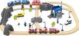 6-Piece Battery-Powered Magnetic Locomotive Train Set – Forward, Reverse & Sound, Compatible with Wooden Tracks