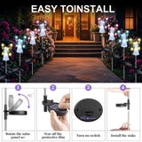 2 Pack Solar Angel Garden Stake Lights – Yellow & Purple LED Memorial Lights