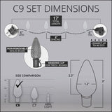 Wintergreen Lighting C9 Christmas Lights, 25-Ct 17FT LED String Lights for Holiday Decorations