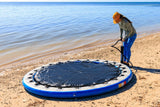 Wateraft 8 FT Floating Inflatable Dock with Mesh Center – Round Swim Platform