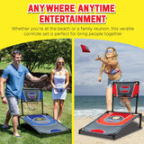 A Better Design Cornhole Shootout 2-in-1 Basketball and Cornhole Game with 2 Boards, 8 Bean Bags