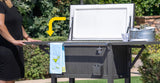 Permasteel 100 qt. Rolling Patio Cooler & Beverage Cart with Folding Side Shelves