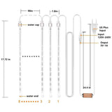 10-Tube 360 LED Meteor Shower Icicle String Lights, 14.44 ft Connectable Outdoor Falling Rain Lights