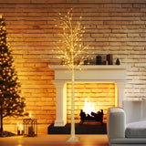 8-Foot LED Birch Tree with 200 Warm White Fairy Lights, Christmas Tree Holiday Decoration