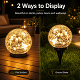4-Pack 5" Solar Cracked Glass Globe Lights – 30 LEDs, IP65 Outdoor Garden Lighting, Yellow or Purple