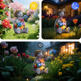 Solar Watering Turtle Garden Statue with LED Lights, 7.68" Resin Outdoor Solar Garden Décor