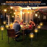 CATGOOD 12 Pack Solar Flickering Flame Torch Lights – Waterproof LED Tiki Lights