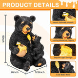 Gigalumi Solar Mother & Child Bear Garden Statue with LED Lights, Resin Bear Décor
