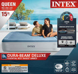 Intex Queen Essential Rest Dura-Beam Deluxe Air Mattress with Built-In Pump