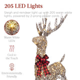 Best Choice Products 4-Foot Lighted Christmas Reindeer and Sleigh Outdoor Décor Set with 205 LED Lights