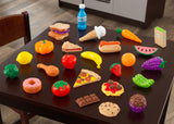KidKraft Uptown Espresso Wooden Play Kitchen – 30-Piece Play Food Set, Chalkboard & Toy Phone