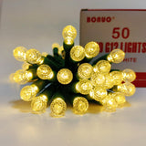 BONUO 16 ft Battery-Operated Christmas Lights, 50 LED G12 Berry String Lights with Remote