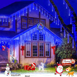 Solar Meteor Shower Icicle Lights, 8 Tubes, 192 LEDs, 11.8" Solar Falling Rain Lights