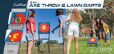 EastPoint Sports 2-in-1 Axe Throwing and Lawn Dart Target Game, 44" High with 3 Safety Axes