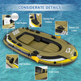 Costway Inflatable Fishing Boat Set for 2 Adults & 1 Child, Fishing Raft 748 lb Capacity