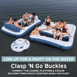 Hydro Force Bloc Party 8-Person Modular Inflatable Party Island with Floating Cooler