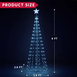 6 ft Animated Cone Christmas Tree Yard Light with Up to 280 LEDs, 8 Lighting Modes