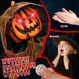 6 Ft Pumpkin Man Animated Halloween Animatronic, Moving Head LED Jack-o'-Lantern