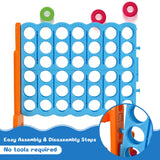 Costway 3-in-1 Giant 4-in-a-Row Game Set with Basketball Hoop and Ring Toss