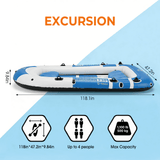 4-Person Inflatable Boat Set, 10.49 ft Fishing and Recreational Raft