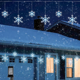 9 ft Snowflake Christmas String Lights, 150 LED Blue & Cool White Hanging Snowfall Lights