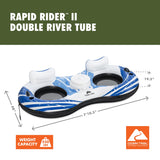 Ozark Trail Rapid Rider Double 2-Person River Tube with Cooler, Cup Holders & Mesh Seats