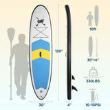 Naipo 10' Inflatable Stand Up Paddle Board Set, 330 lb Capacity SUP with Adjustable Paddle, Pump & Backpack