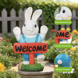 Mainstays 11.5" Welcome Bunny Garden Statue, Resin Easter Rabbit Décor