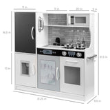 31.5" Best Choice Products Wooden Play Kitchen – 11 Accessories, Ice Dispenser & Chalkboard