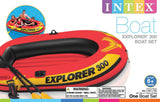 Intex Explorer 300 Inflatable 3-Person Raft Boat Set with Pump & 48" Oars