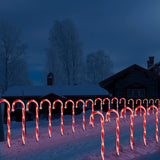 12 Pack 25" Christmas Candy Cane Pathway Lights, 72 LED Outdoor Walkway Marker Lights with Stakes