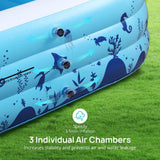 Inflatable Family Swimming Pool, 118" x 72" x 20" BPA-Free Rectangular Backyard Pool