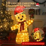 48-Inch 3D Gingerbread Man Outdoor Christmas Yard Decoration with LED Lights