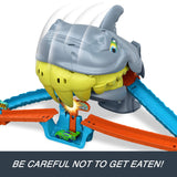 Hot Wheels City Shark Chomp Beach Playset – Figure-8 Stunt, Gap Jump & Speed Snap Track