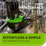 Greenworks 80V 18-Inch Cordless Chainsaw Kit – Battery Powered Chainsaw with 4Ah Battery, Charger, Case &amp; Extra Chains