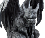 12.5" Guardian Gargoyle Statue, Gothic Winged Resin Garden Sculpture