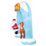 9 ft. 5" Light-Up Rudolph and Santa Christmas Archway Inflatable with Projector Effect