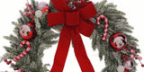 30" Disney Mickey and Minnie Flocked Pre-Lit Christmas Wreath with 50 LED Lights and Timer