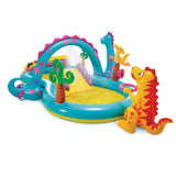 Intex Dinoland Play Center Inflatable Kiddie Pool with Water Slide, Sprayer & Games, 11 ft x 7.5 ft x 44 in