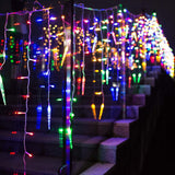 11.5 ft Christmas Icicle String Lights with 96 LEDs, 16 Drops and 8 Lighting Modes