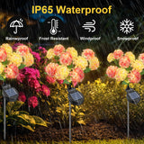 2 Pack Solar Hydrangea Flower Lights – 10-Head LED Solar Garden Lights