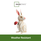 Mainstays 13.4" H Hand-Painted Metal Bunny Garden Statue, Outdoor Rabbit Décor